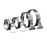 10pcs 304 Stainless Steel Worm Gear Hose Clamp 6-44mm Adjustable Spiral Key Clip for Water Pipe Automotive Mechanical(19-29mm)