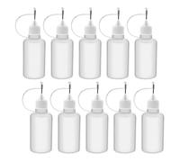 10pcs 30ml Plastic Squeezable Tip Applicator Bottle Refillable Dropper Bottles With Needle Tip Caps