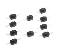10pcs 30v Dc 1a Black Latching Push Button Switch For Mini Torch With Copper Contacts 2 Pin Terminal Reliable On Off Control For Audio Products Digital Devices Remote Controls And Electronic Toys