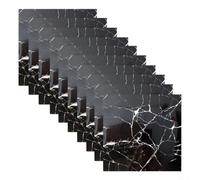 10PCS 30x30cm Marble Tile Backsplash Wall Panels Waterproof Peel and Wall Stickers for Kitchen Bathroom Shower Laundry Room Accent Wall Home Decoration(Black)