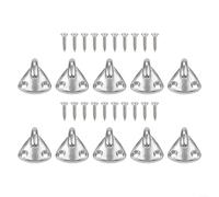 10pcs 316 Stainless Steel Tarpaulin Hooks with Screws, Rustproof Mesh Hook for Trailer Boat for Caravan Awning, Heavy Duty Tarp Attachment Hardware for Outdoor Indoor Use