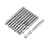10PCS 3175x17mm. Double Flutes Carbide Nose End Mills, CNC Router Bits for Engraving Copper Aluminum ABS Acrylic Nylon, Density Polished Tungsten Steel