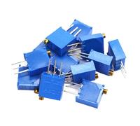 10Pcs 3296W Potentiometer Adjustable Resistors Multi-Turn Trimmer 50 100 500 Full Value Ohm Resistance 1K 10K 220R(20K Ohm)