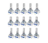 10Pcs 360 Degree Rotary Encoder EC11 Code Switch Digital Potentiometer 7 Pins 15mm/20mm (D) Shaft for Mechanical Systems IDGTTLDF(7 Pins 15mm Shaft)