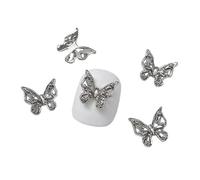 10pcs 3D Alloy Butterfly Nail Metallic Butterfly Diamonds Butterfly Art Butterflies