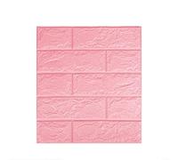 10Pcs 3D Brick Wall Stickers, XPE Foam for TILE Panels for DIY Home Decor, Waterproof Sound Insulation Wallpaper, White, 35x38.5cm(pink)