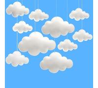 10Pcs 3D Cloud Decorations Hanging Clouds for Room Ceiling Decor Felt White Clouds for Baby Shower Wedding Party Backdrop Nursery Classroom Decor (10pcs White Clouds)