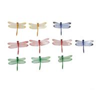 10pcs 3D Dragonfly Garden Ornaments Outdoor Waterproof PVC Yard Lawn Statues with Vibrating Wings on Spring Stakes for Flower Beds Pot Plants Window Boxes