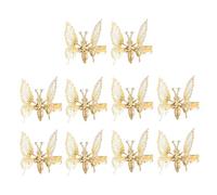 10Pcs 3D Flying for Butterfly Barrettes Movable for Butterfly Shaped Hair Clips Metal Hollow Metallic Kit Hair Accessor Large Clips