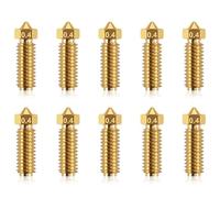 10pcs 3D Printer Brass Nozzles, High Speed 0.4mm Nozzles Kit 3D Printing Supplies High Thermal Conductivity Thread Nozzles Replacement Parts Accessories Compatible with Kobra3 3D Printer