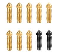 10pcs 3D Printer Nozzles Extruder Hotend, 5pcs 0.4mm, 1pc 0.6mm, 1pc 0.8mm, 1pc 1.0mm 3D Printer Brass Nozzle, 2pcs 0.4mm Hardened Steel Nozzle for Elegoo Neptune 4 Plus/ 4 Max