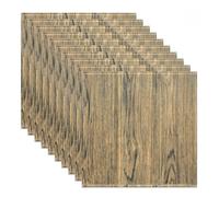 10PCS 3D Self-Adhesive Tile Stone Brick Wall Sticker Soft Foam Panels 350 * 350mm Yellow Wood Grain