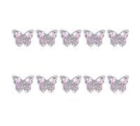 10PCS 3D Zircon Nail Art Craft Rhinestone Charms Mix Shiny Nail Crystal Gem Pendant Manicure Nail Jewelry Diamond