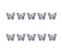 10Pcs 3D Zircon Nail Art Crafts Rhinestones Charms Mixed Shiny Crystal Gems Pendant Manicure Jewelry Diamonds Elegant Butterflies Nail Adornment