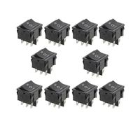 10PCS 3D6P-BLACK KCD5 21x24mm 21 * 24mm Rocker Switches Kit 6A/12A 250VAC PAJPXPCD
