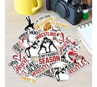 10Pcs-3in Wrestling Stickers Pack - Funny Wrestle Sticker Vinyl Decals for Wrestlers, Teams, Coaches - Waterproof Vinyl Stickers for Laptop, Water Bottle, Journal, Phone Case (Wrestling 1, 3in)