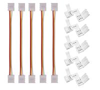 10pcs 3pin 10mm Wide Double Ended 15cm Long Cable led with solderless DIY Connector Adapter Conductor for ws2811 ws2812b sk6812 LED Flexible Belt Ligh,5pcs Corner L-Type Connector