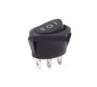 10PCS 3Pins Mini Oval Rocker Switch Black ON-OFF-ON AC 6A 250V 10A 125V 3 Position For Kettle Button Switch