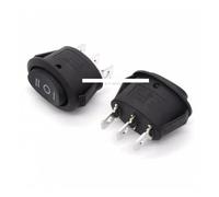 10PCS 3Pins Oval Rocker Switch Black ON-OFF-ON AC 6A 250V 10A 125V 3 Position For Kettle Button Switch IDGTTLDF