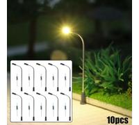 10pcs 3V Warm White Model Street Lights Railroad Train Scenery Decoration Lamppost Building Landscape Accessories Kids Toys