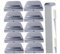 10Pcs 3x3 Inch Square Metal Fence Post Caps Garden Fence Toppers for Outdoor Wooden Posts Decoration and Protection