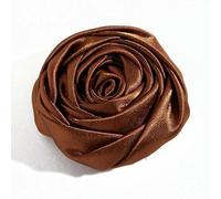10PCS 4.5CM Satin Chiffon Flowers Boutique DIY Flower Headwear Artificial Accessory Hair Fabric Flowers Wedding Clothes Bride-Coffee