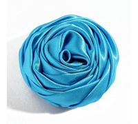 10PCS 4.5CM Satin Chiffon Flowers Boutique DIY Flower Headwear Artificial Accessory Hair Fabric Flowers Wedding Clothes Bride-Blue
