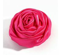 10PCS 4.5CM Satin Chiffon Flowers Boutique DIY Flower Headwear Artificial Accessory Hair Fabric Flowers Wedding Clothes Bride-Fuchsia