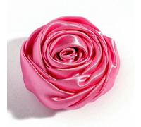 10PCS 4.5CM Satin Chiffon Flowers Boutique DIY Flower Headwear Artificial Accessory Hair Fabric Flowers Wedding Clothes Bride-Hot Pink
