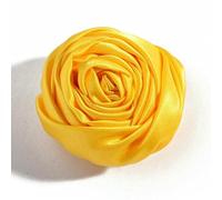 10PCS 4.5CM Satin Chiffon Flowers Boutique DIY Flower Headwear Artificial Accessory Hair Fabric Flowers Wedding Clothes Bride-Yellow