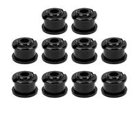 10Pcs 4.9mm Aluminum Alloy Chainring Bolts Super Light Durable Rustproof Bicycle Single Speed Chainwheel Screws for Mountain Bike Road Bike Double Disc Modification Accessories 10 (Black)