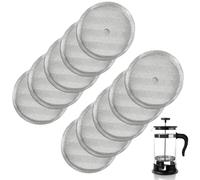 10pcs 4'' Cafetiere Filter Mesh, Stainless Steel French Press Replacement Cafetiere Filter Mesh Screen, Reusable Coffee Filter for 34oz/1000ml Coffee and Tea Makers