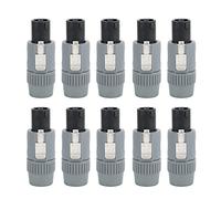 10Pcs 4 Cores Aviation Plug Socket, Professional Audio Video Connector, ABS Shell Shielding Signal Interference, for Stage Light Studio KTV Bar Equipment