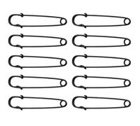 10Pcs 4 inch 10cm Extra Large Safety Pins Metal Heavy Duty Blanket Pins for Jewelry Crafts (Black)