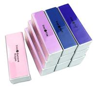 10Pcs 4 Way Nail Buffer Block Sanding Buffer Polishing File Professional Nail File Salon Manicure Nail Art Tools (Random Color)