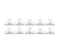 10PCS 4 Way PVC Fitting, 25mm Side Outlet Elbow Pipe Connector Tee Fitting for Furniture Tent Greenhouse Connection (White)