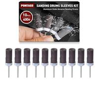 10pcs 400 Grits Sanding Drums Sandpaper Sticks Set with 1/8"(3mm) Shank for Dremel Rotary Tool, Aluminum Oxide Sanding Bits kit Meet More Needs for Metal Rust Removal/Jade Polishing/Stone Grinding