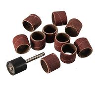 10pcs 408 60 Grit Sanding Bands 1PC 407 Sanding Drum Mandrel for DREMEL Sandpaper Sand Paper,as Shown