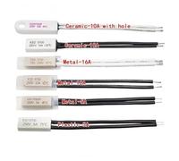 10PCS 40C-150C Thermostat 5A/10A 45C 50C 85C 90C 95C 150C Bimetal Disc Temperature Switch NC/NO(5A-Metal-NC,45C)