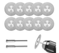 10PCS 40mm Diamond Cutting Discs for Angle Grinder, Angle Grinder Discs Wheel Rotary Tool with 2 Mandrel Super Thin Fast Diamond Saw Accessory for Metal Glass Ceramics Porcelain Gem Stones
