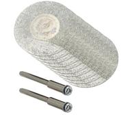 10Pcs 40mm Diamond Cutting Discs with 2 Mandrels, Angle Grinder Blades Rotary Tool Accessories, Rotary Tool Cutting Discs Set for Metal, Wood, Glass, Tile, Ceramics, DIY Craft Work