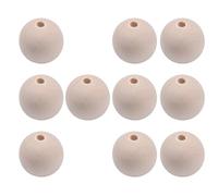 CHAMEEN 10Pcs 40mm Unfinished Large Wooden Beads for Crafting with Large Hole Natural Round DIY Wood Beads for Crafts Decor Farmhouse Macrame Handwork 40mm