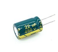 10pcs 450v 22UF Impedance high frequency aluminum electrolytic capacitor size 13 * 20 Capacitance Meters