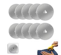 10Pcs 45mm/1.77in Rotary Cutter Blades, Fabric Cutter Wheel Replacement Blades with Box, Sharp Rotary SKS-7 Blades for Quilting Sewing Scrapbooking Fabric Paper Card Making Patchwork Crafts