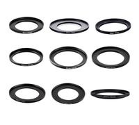 10pcs 49-67 49-72 49-77 52-58 52-62 52-67 52-72 52-77 55-62 46-48mm Metal Step Up Rings Lens Adapter Filter Set(55-62mm)