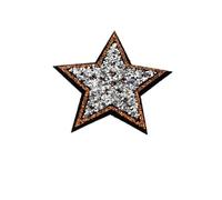 10Pcs 4cm Rose Red Bling Star Patches for Clothes Iron-On DIY Parche for Jeans Bags Shirt 4x4cm(10pcs-Star 2)