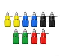 10pcs 4mm Banana Binding Post Connector Female Jack Socket Nickel Plated Zinc Alloy Panel Mount Terminal for Audio Speaker Multimeter 33.5x10.6mm Red Black Yellow Green Blue