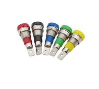 10Pcs 4mm Banana Female Jack Panel Mount Socket Soldering Type Binding Post Wire Connector Adapter For 4mm Banana(Black)