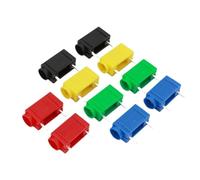 10Pcs 4mm Banana Female Socket Right Angle Mount Insulated jack Connector(10Pcs Blue)