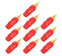 10pcs 4mm Banana Jack Speaker Wire Terminal Connector M5x50mm Post | Gold-plated Pure Copper and Brass Material, Threaded Hexagonal Body, Fits Speaker Crossovers, for Home Audio Repair and DIY